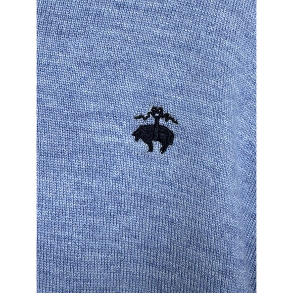 346 Brooks Brothers Stretch Sweater Mens Merino Wool V-Neck Blue Long Sleeve M - Picture 7 of 16